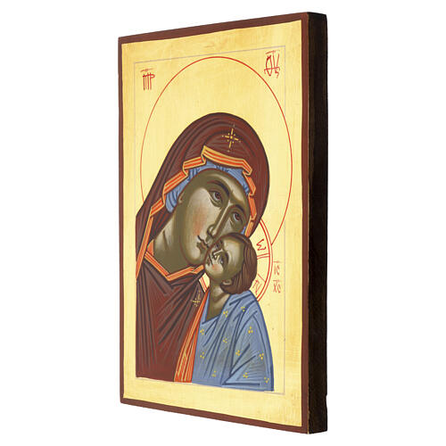 Icône Roumanie peinte Mère de Dieu de Tolga effet ancien 30x25 cm 3