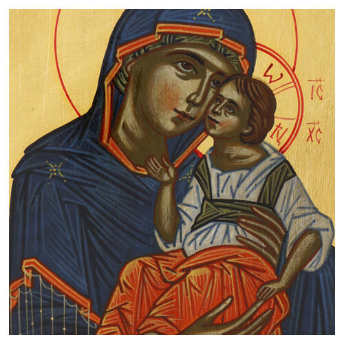 Icône Roumanie Mère de Dieu de Tolga, style byzantin, peinte 30x25 cm 2