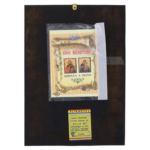 Icône Roumanie Mère de Dieu de Tolga, style byzantin, peinte 30x25 cm 4