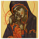 Icône Roumanie Mère de Dieu de Vladimir style vieilli 30x25 cm peinte s2
