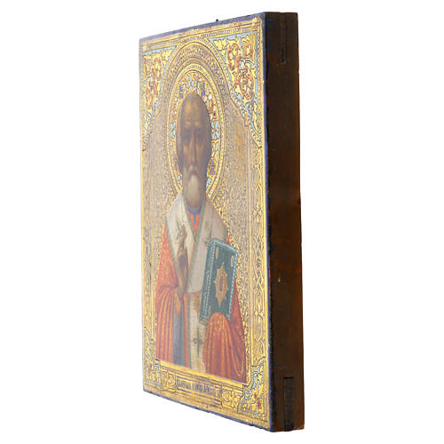 Antique Russian icon of St Nicholas of Myra, 19th century, 26x21 cm 6