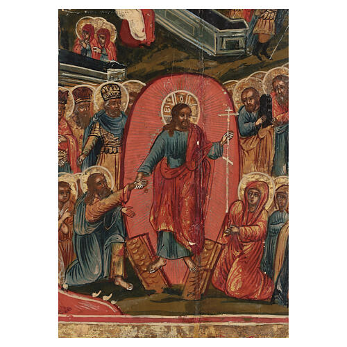 Icône russe monumentale ancienne Ménologe annuel calendrier liturgique orthodoxe XVIII–XIXe siècle 104x78 cm 13