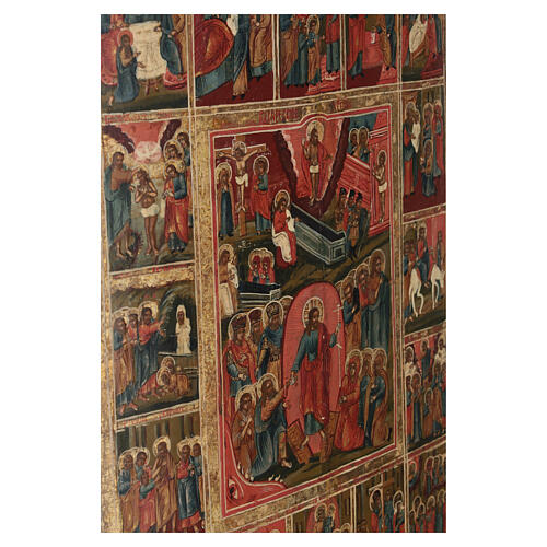 Large Antique Russian Icon, Annual Menologion  of the Orthodox Liturgical Calendar, 18th–19th century, 104x78 cm 12