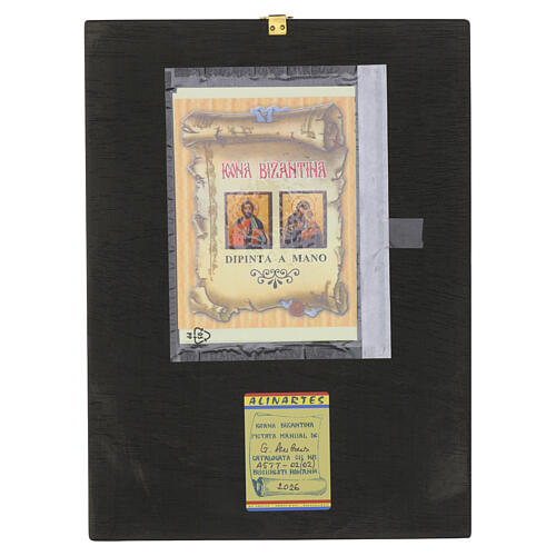 Icona dipinta a mano Totus Tuus stile bizantino 30X25 cm 4