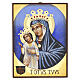 Icona dipinta a mano Totus Tuus stile bizantino 30X25 cm s1