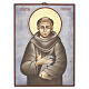 Icona dipinta a mano San Francesco d'Assisi con libro delle Sacre Scritture 30X25 cm s1