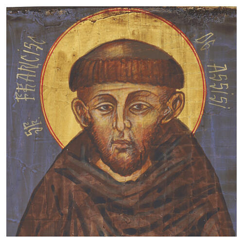 Icona dipinta a mano San Francesco ispirata a Cimabue 30X25 cm 2