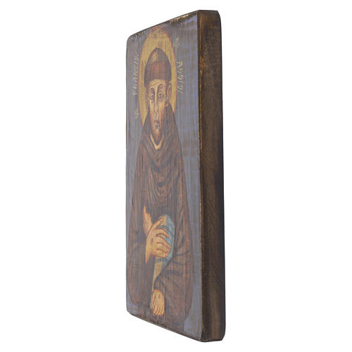 Icona dipinta a mano San Francesco ispirata a Cimabue 30X25 cm 3
