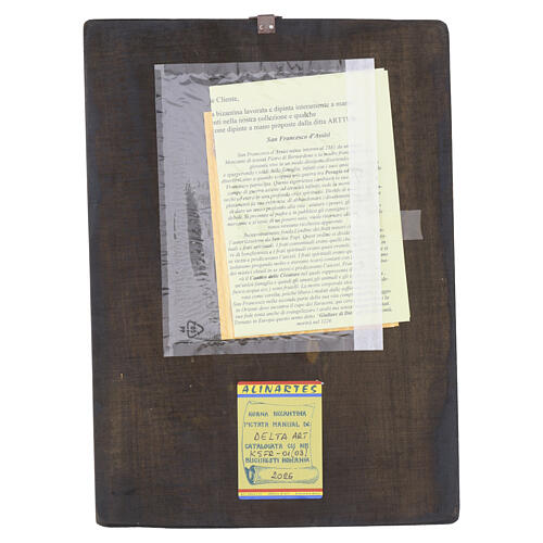 Icona dipinta a mano San Francesco ispirata a Cimabue 30X25 cm 4