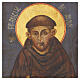 Icona dipinta a mano San Francesco stile antichizzato ispirato a Cimabue 20X20 cm s2