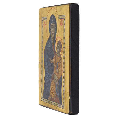 Icona dipinta a mano Salus Populi Romani stile antichizzato 20X20 cm 3