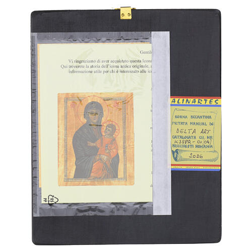 Icona dipinta a mano Salus Populi Romani stile antichizzato 20X20 cm 4