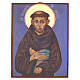 Icona dipinta a mano San Francesco medievale stile antichizzato 20X15 cm s1