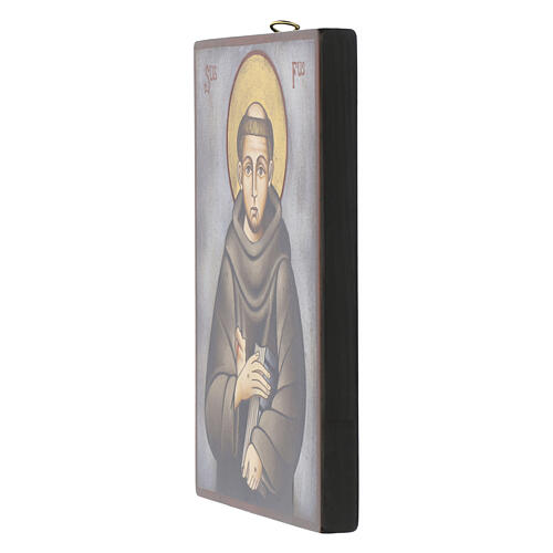 Icona dipinta a mano San Francesco con libro delle Sacre Scritture 20X15 cm 2