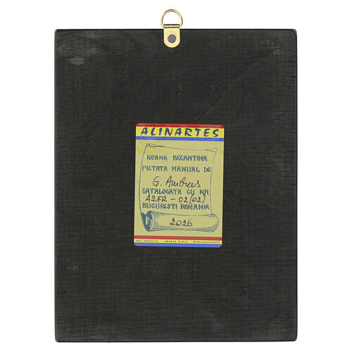 Icona dipinta a mano San Francesco con libro delle Sacre Scritture 20X15 cm 3