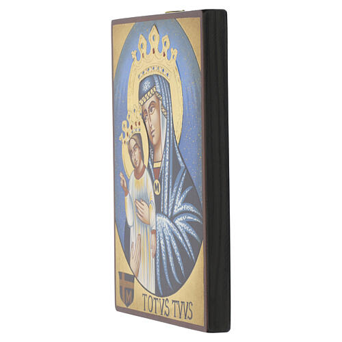 Icona dipinta a mano Maria Mater Ecclesiae Totus Tuus 20X15 cm 3