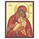 Icona russa Madonna clemente dipinta a mano 14x10 cm s1