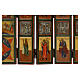 Foldable Russian domestic iconostasis, 51.2x13.4 in open / 13.0x6.3 in closed, 19th century s5