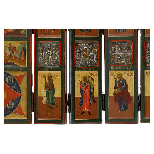 Iconostásio russo doméstico 130x34 cm antigo séc. XIX 5