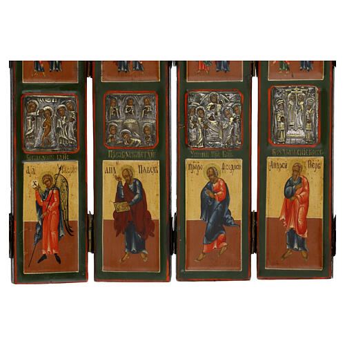 Domestic Russian Foldable Iconostasis, 130x33 cm, 19th century 6