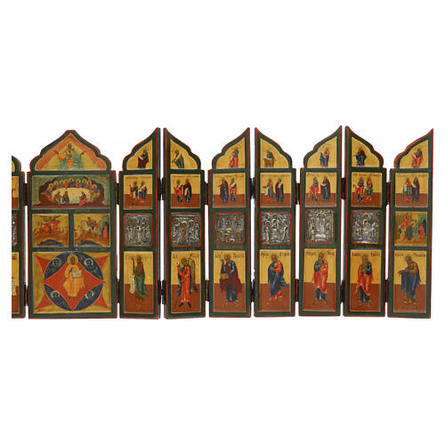 Domestic Russian Foldable Iconostasis, 130x33 cm, 19th century 13