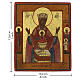 Icona Russa antica XIX secolo Madre di Dio di Nicea fondo oro 12,6x10,4 cm s3