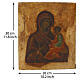 Icona Russa antica XIX secolo Madonna di Tikvin 30x26 cm s3