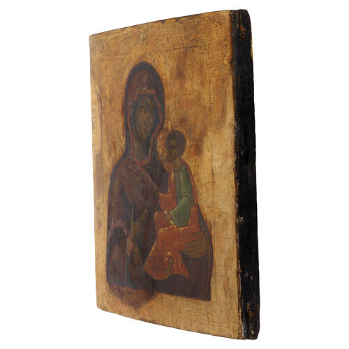 Antique Russian icon Theotokos of Tikhvin XIX century 30x26 cm 4