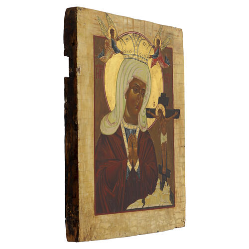 Ancient Russian icon, mid-19th century, Theotokos of Akhtyrka, 12.4x10.2 in 5