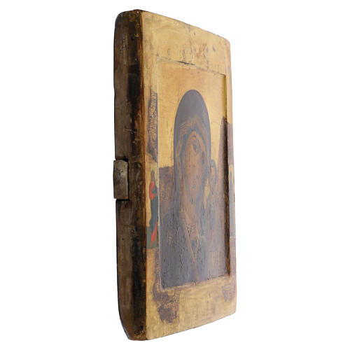 Antique 18th-century Russian icon of the Mother of God of Kazan, 13.4x11.8 in 5