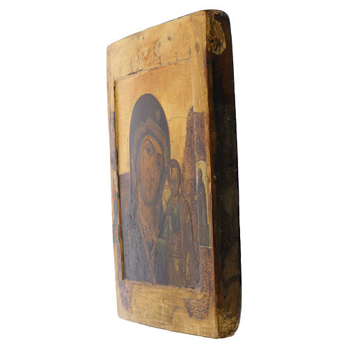 Icône russe ancienne XVIIIe siècle Mère de Dieu de Kazan 34x30 cm 4