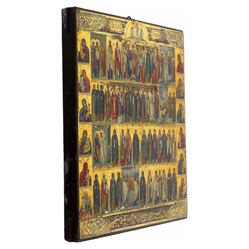 Icona Russa antica XIX secolo Menologio di gennaio 35x30 7