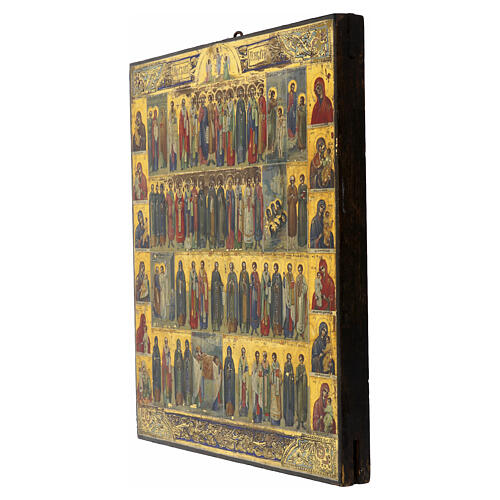 Icona Russa antica XIX secolo Menologio di gennaio 35x30 8