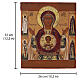 Ícone russo antigo Nossa Senhora do Sinal século XIX 31x26 cm s3