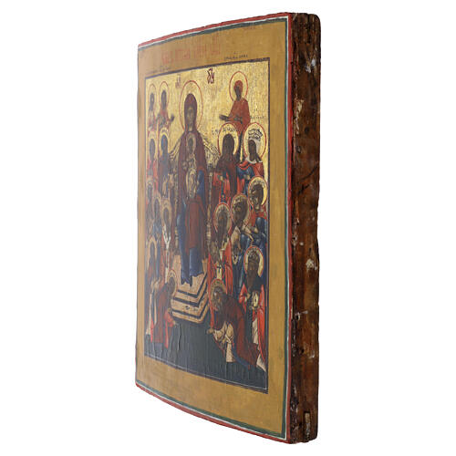 Icona Russa antica XIX secolo Madonna di Kiev Pecherskaya 34x29 cm 4