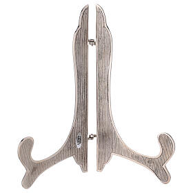 Striped picture stand in nickel-plated brass, 22 cm