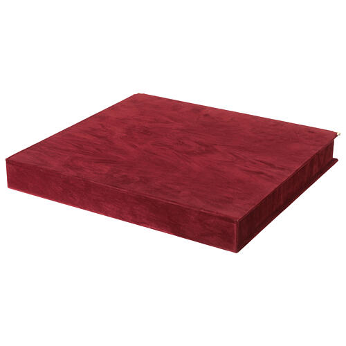 Cofanetto velluto bordeaux interno raso 42x45 cm 3