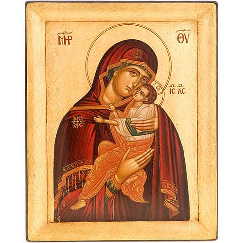 Icona Vergine Glikofilussa manto rosso 1