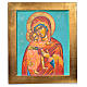 Icona Vergine Vladimir fondo verde s3
