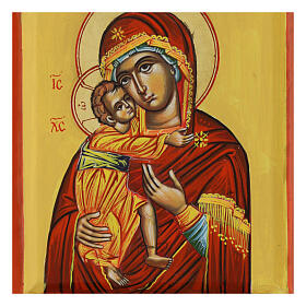 Icona Vergine Vladimir fondo ocra