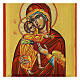 Ícone Nossa Senhora de Vladimir fundo ocre s2