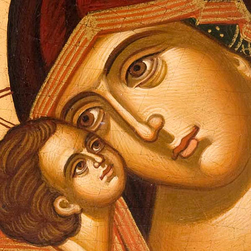 Icona religiosa Vergine della Tenerezza dipinta Grecia 2