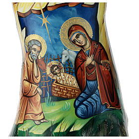 Greek icon painted on trunk 50x30 cm