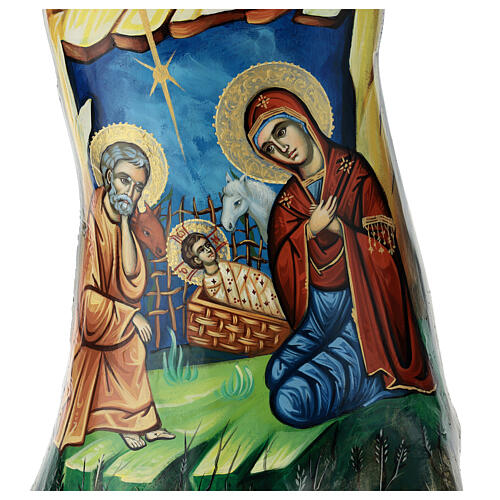 Greek icon painted on trunk 50x30 cm 2