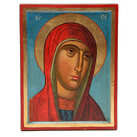 Griechische Ikone, gemalt, Muttergottes, 31x24 cm