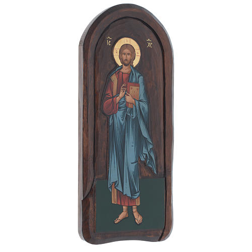 Icona a bassorilievo serigrafata Cristo Pantocratore 45x20 cm 2