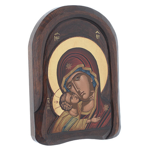 Greek carved icon Virgin of Vladimir, detail 20x15 cm 2