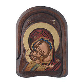 Icona bassorilievo primo piano della Vergine Vladimir 25x15 cm