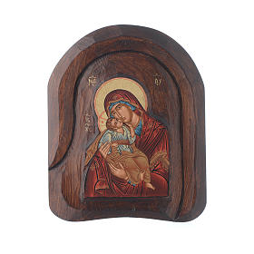Icône en bas-relief avec la Vierge de Vladimir 20x15 cm