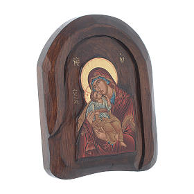 Icona a bassorilievo con Vergine Vladimir 20x15 cm